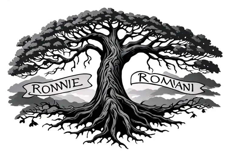 Tree Of Life With Names Ronnie And Romani