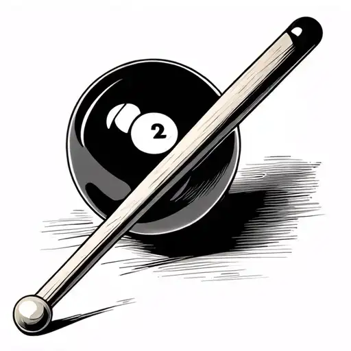 Pool Table Showing Corner Pocket And Cue About To Hit A Ball In