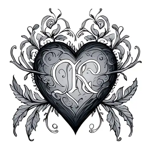 Heart Shape With Initials Intertwined