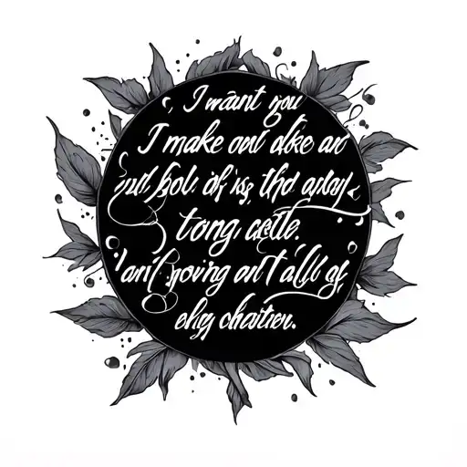 I Want You To Make Me A Tattoo Of A Verse From A Song