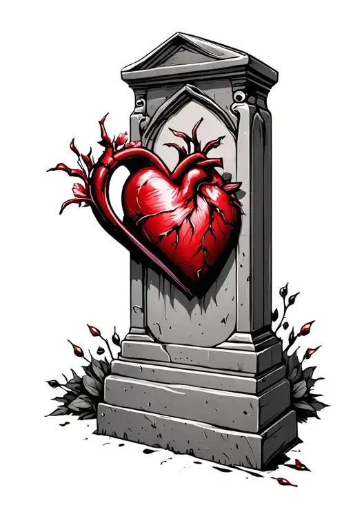 Tombstone Holding An Heart