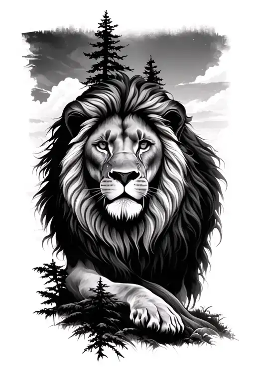 Lion Forest Landscape