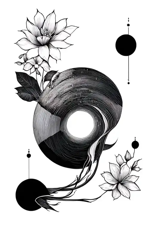 Fine Line Blackwork With Elements Of Surrealism And Minimalism