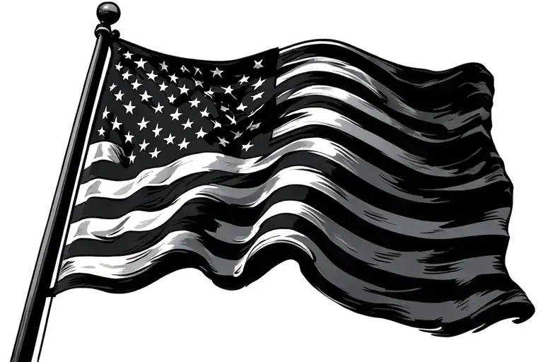 Waving American Flag Full Color