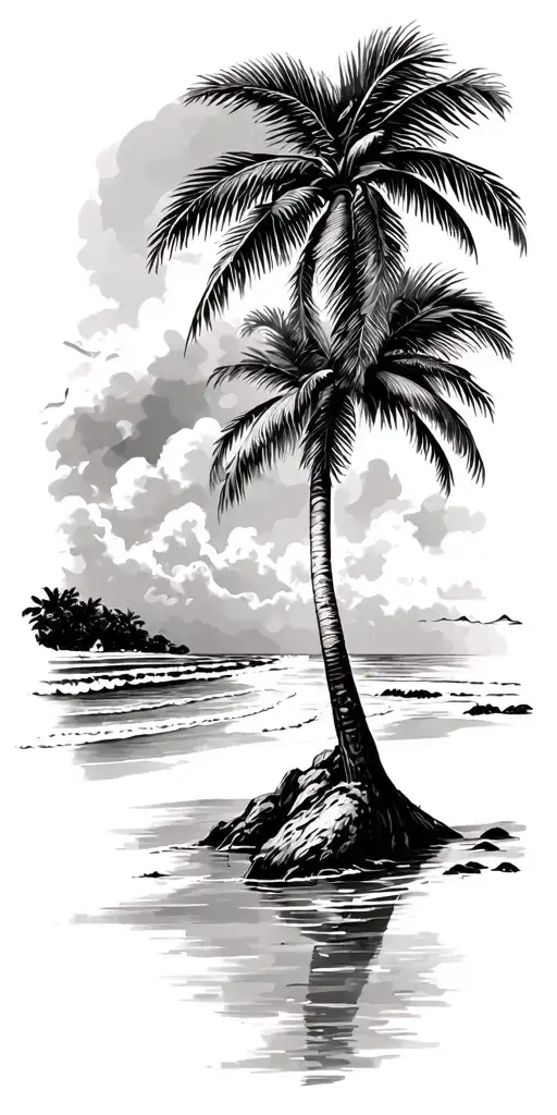 Palm Tree And Beach Landscape