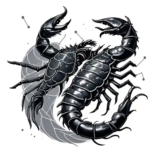 Aires And Scorpio Constellation Intertwined