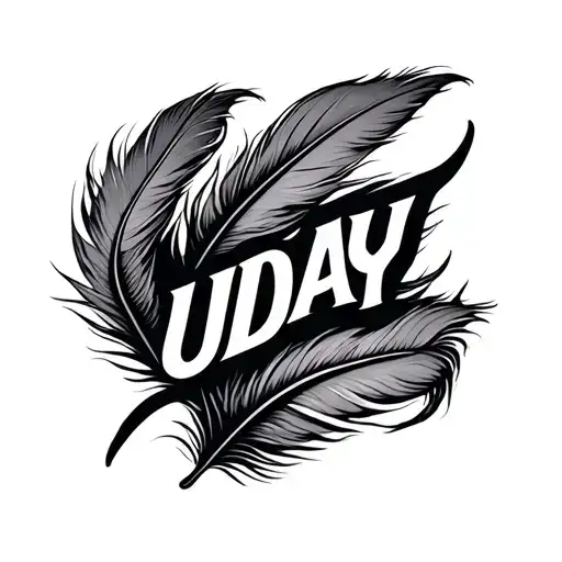Uday Name With Feather