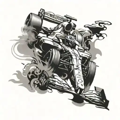 Formula 1 Car Silhouette Surrounded