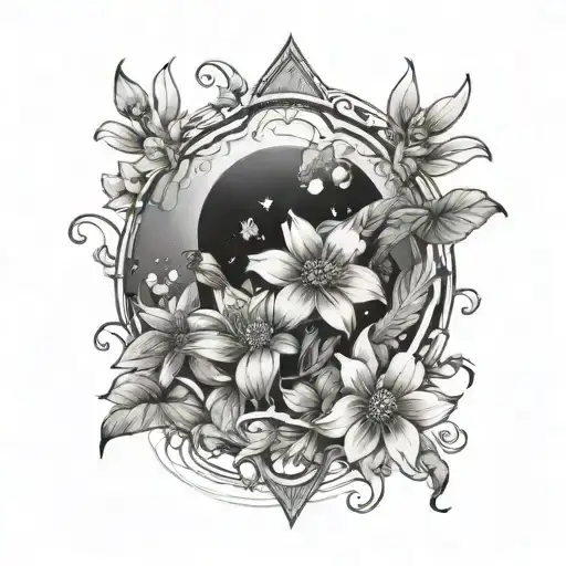 Flowers And Space Surrounded