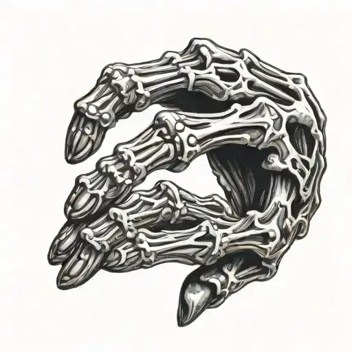 Human Hand Holding Skeleton Hand