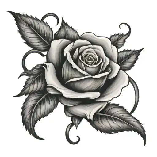 Rose Intertwined With Name Written