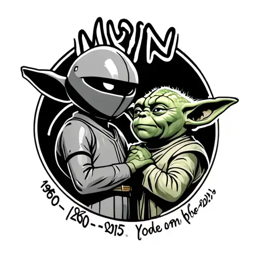 Marvin The Martian And Yoda Looking At Each Other With Mum Written In Between And Dates 1960-2015