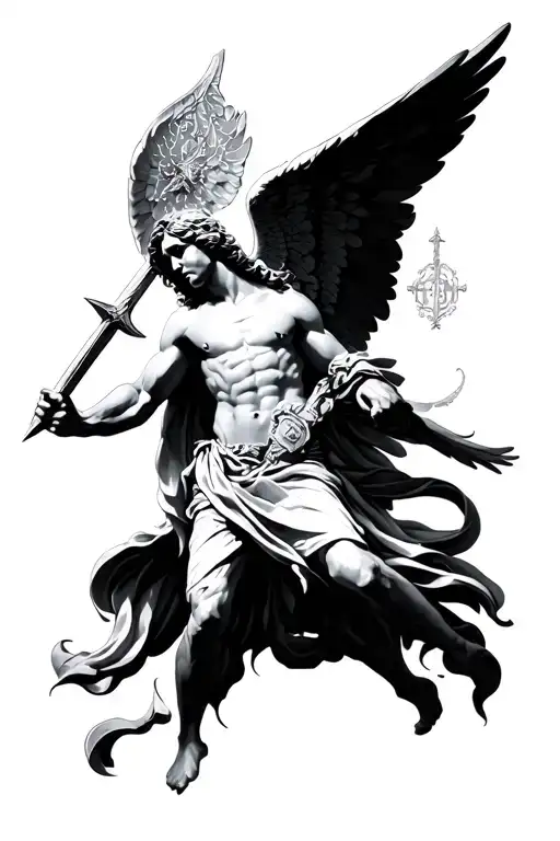 St Michael Archangel Slaying Satin