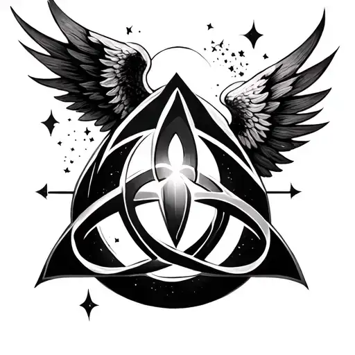 Create An Image For A Tatoo Using Triquetra Symbol And Preguntale Al Universo