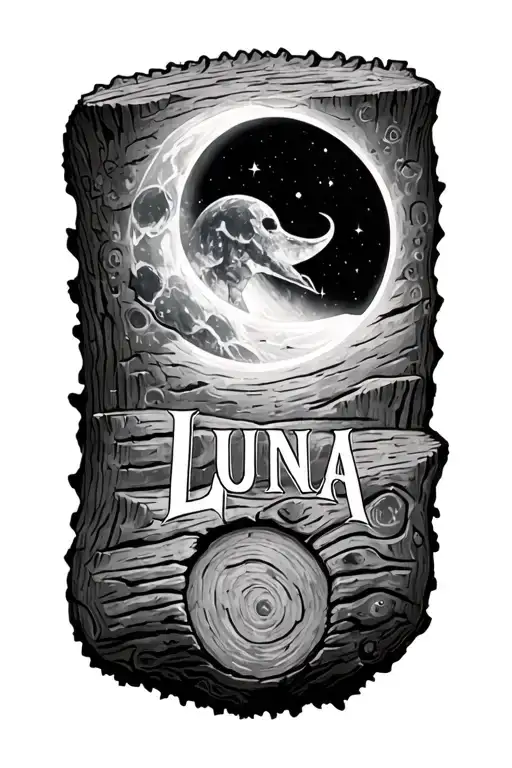 Saw Log With The Name Luna In It