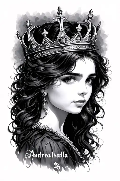 Name Andrea Isabella With A Crown Made