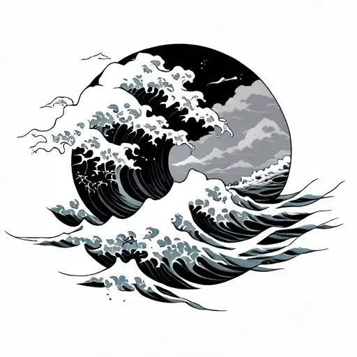 Japanese Waves Flowing