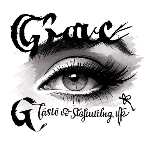 Cover Up The Word Grace Above Eyebrow
