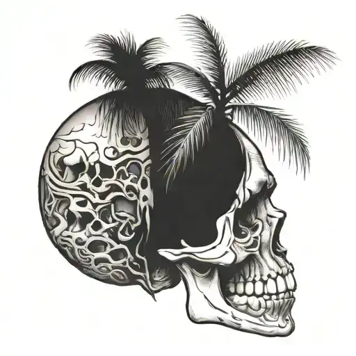 Palm Tree Growing Out Of A Skull