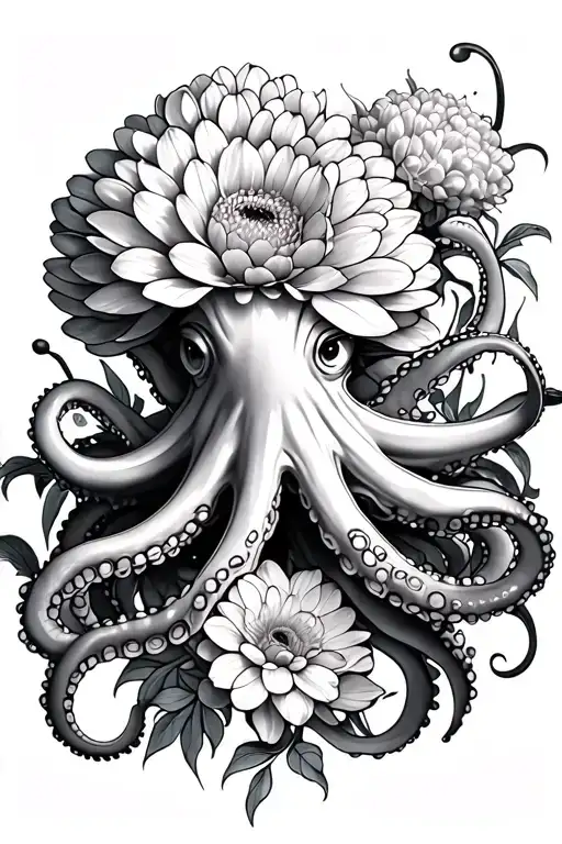 Octopus And Chrysanthemum