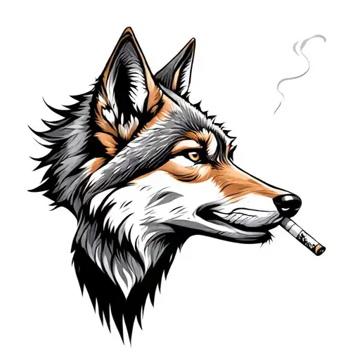 Coyote Smoking A Cigarette