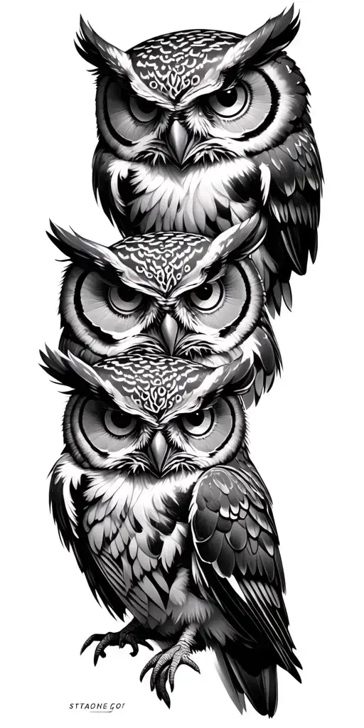 Five Steampunk Owls Different Breeds
