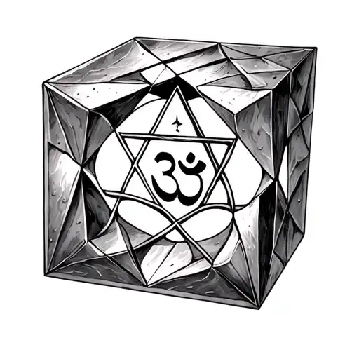 Create A Hexagram With Om S Inside On Cube Symbol Made