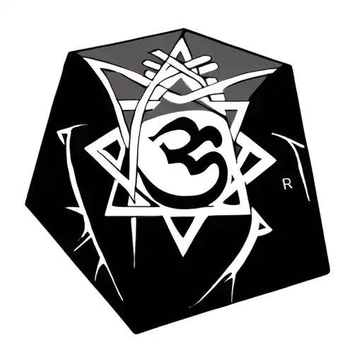 Create A Hexagram With Om S Inside On Cube Symbol Combined