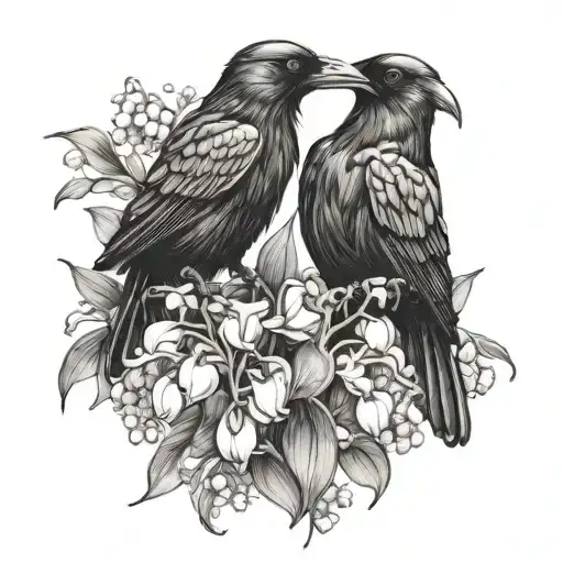 Two Crows And Lily Of The Valley