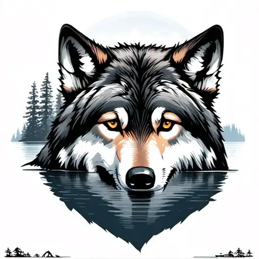Wolf And Lake