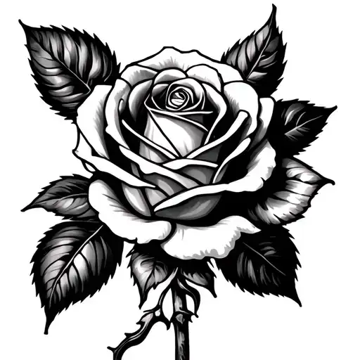 Rose With Roman Numerals
