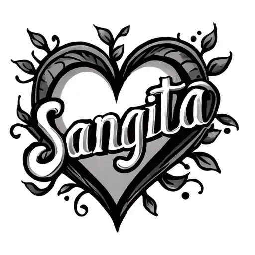 Sangita Name With Heart