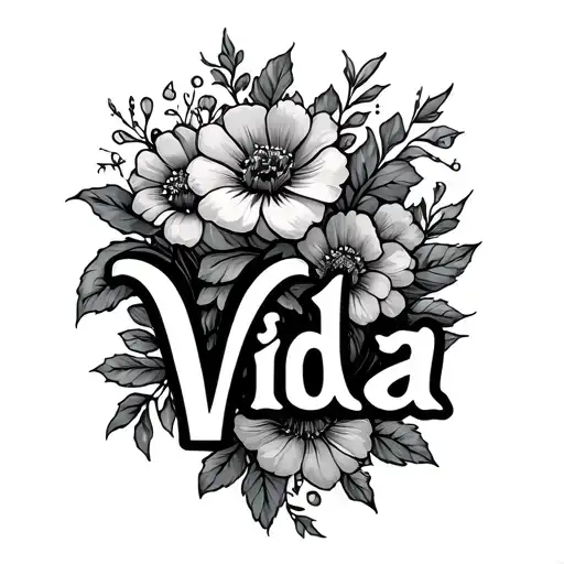 Vida Name And Flowers