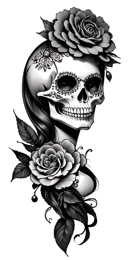 La Catrina And Skull