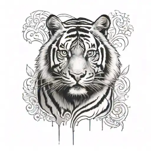 Tiger On Leg Or Shin