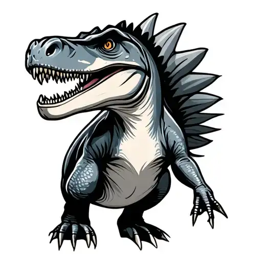 Cartoon Dinosaur With Big Naturals