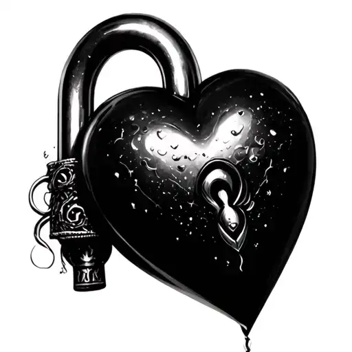 Sexy Lock Shaped Like Heart Woman Posing