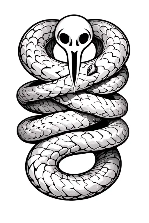 Mental Health Symbol Intertwined With A Snake Wrapped