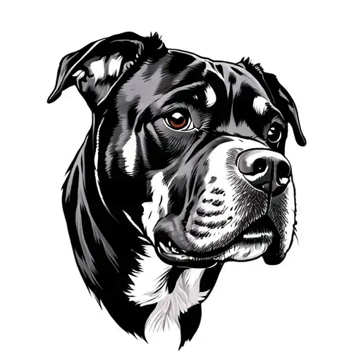 Rottweiler Simple Line Art Memorial Tattoo Arm Band Clean Lines And Dot Work Black And White Only