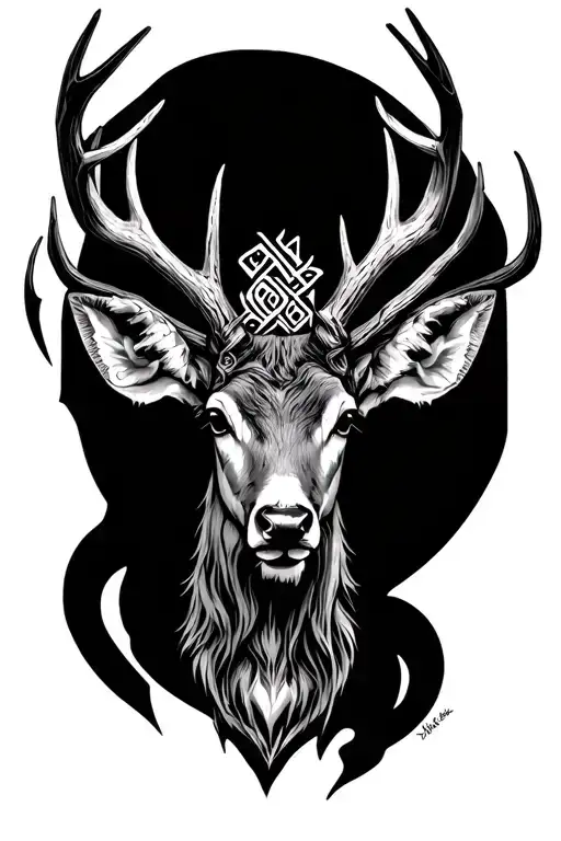 Cross Made Of Deer Antlers Intertwined