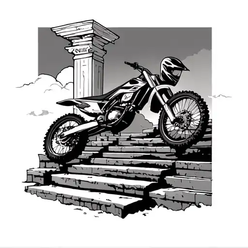 Stairway To Heavens Gates With Dirtbike Jumping
