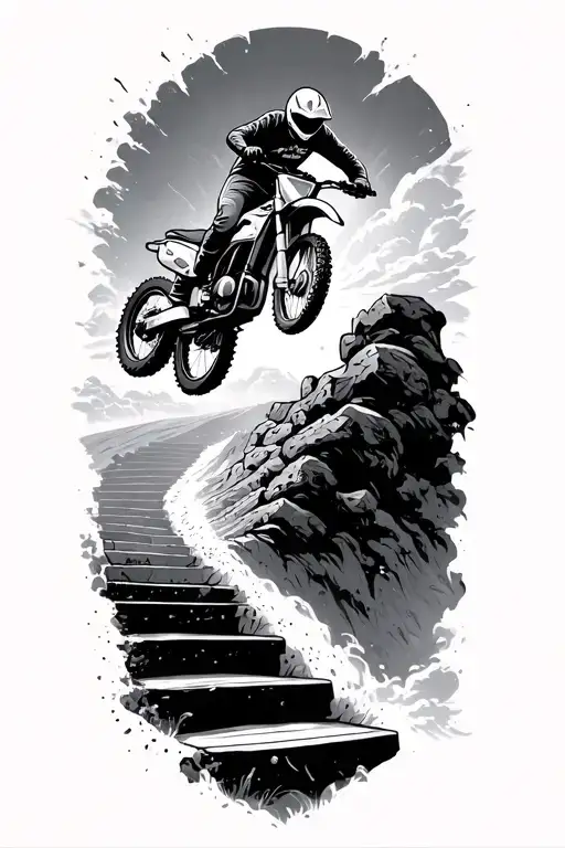 Stairway To Heavens Gates With Dirtbike Jumping