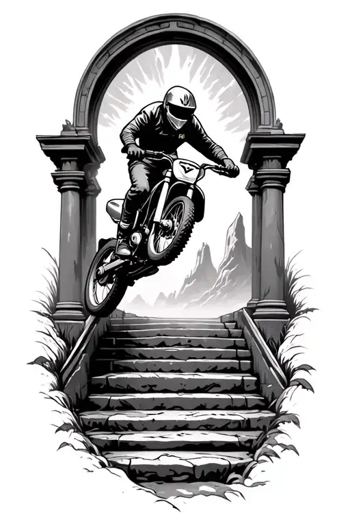 Stairway To Heavens Gates With Dirtbike Jumping