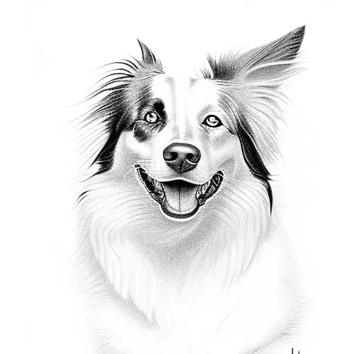 Border Collie Playing At The Beach