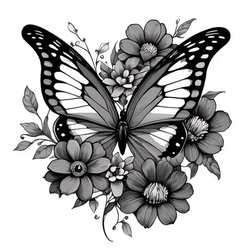 Butterfly With Flowers On It