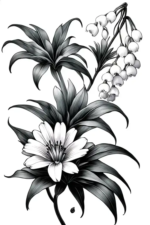 Lily Of The Valley And Aster Flower