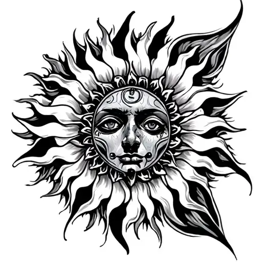 Sun Tattoo Featuring