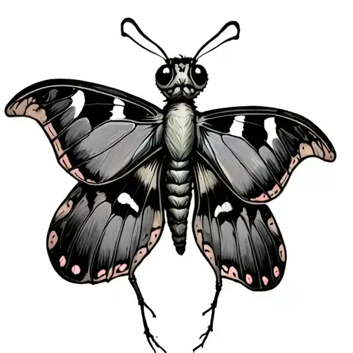 Luna Moth With The Body Being A Semi Colon