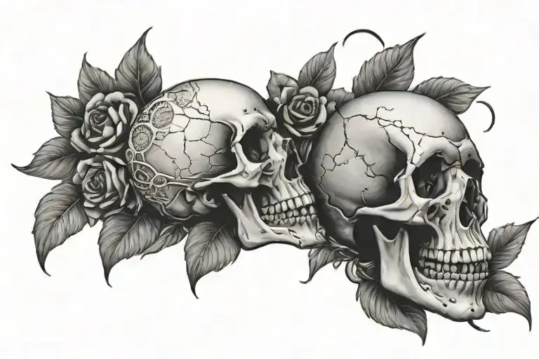Skull And Moon Phases