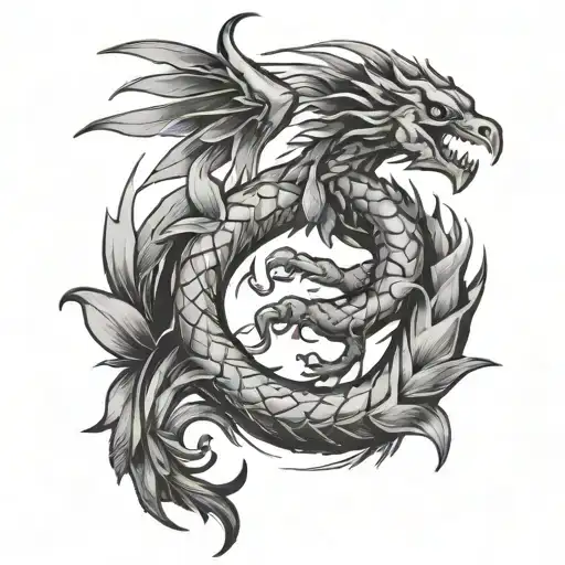 A Scorpio With Its Tail Band And Holding Pheonix Inside It